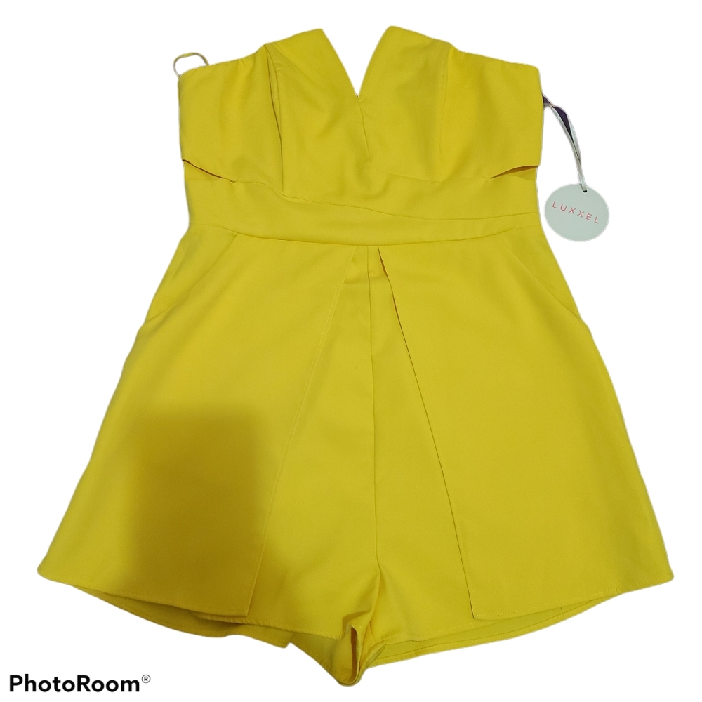 Luxxel strapless yellow romper small
